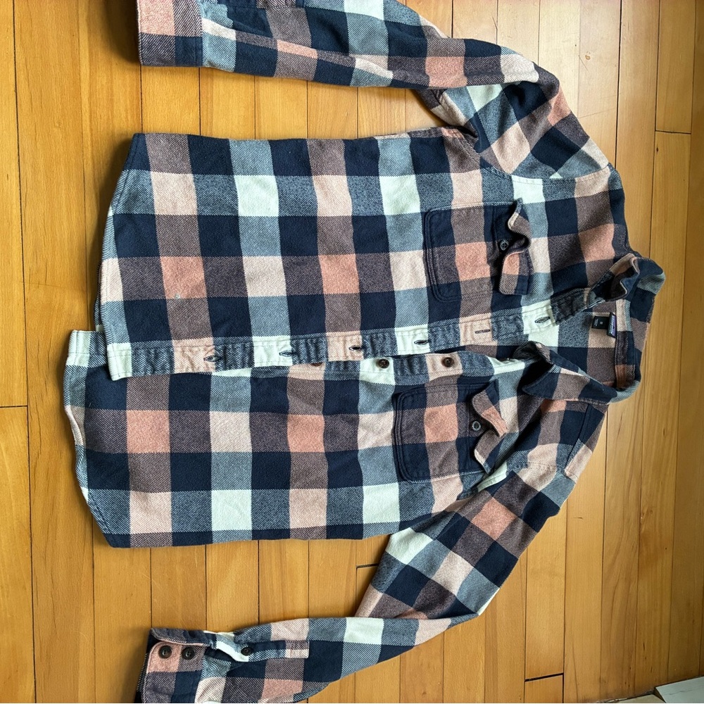 Patagonia Plaid flannel - Blue, orange, White